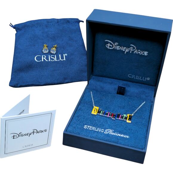 CRISLU Disneyland Marquee Necklace & Earrings Set – Disney Parks Exclusive - Picture 1 of 8